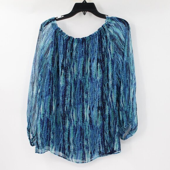 Ramy Brook Top Womens Small Silk Blouse Off the‎ Shoulder Long Sleeve lined tie - Picture 5 of 15